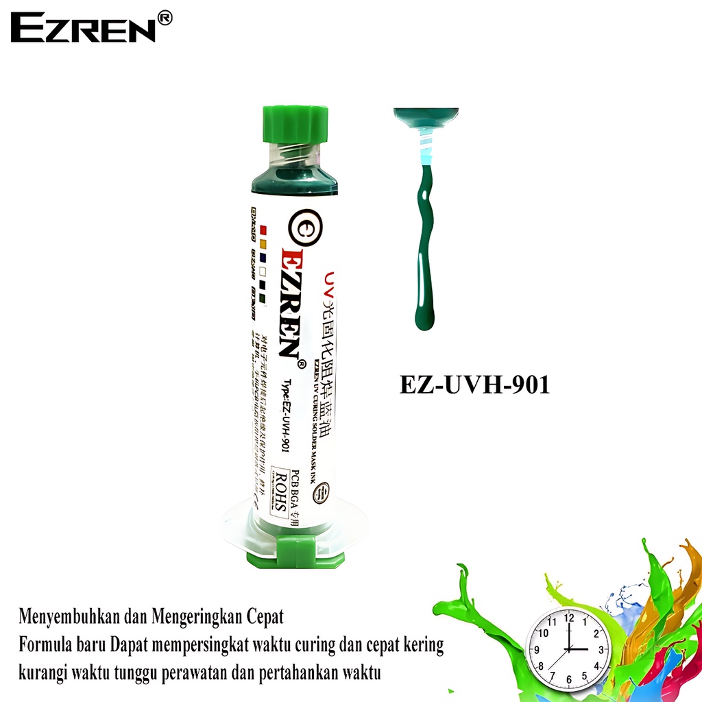 Ezren EZ-0436 Cat PCB Pasta Pelapis UV Curable Solder Mask UVH Hijau
