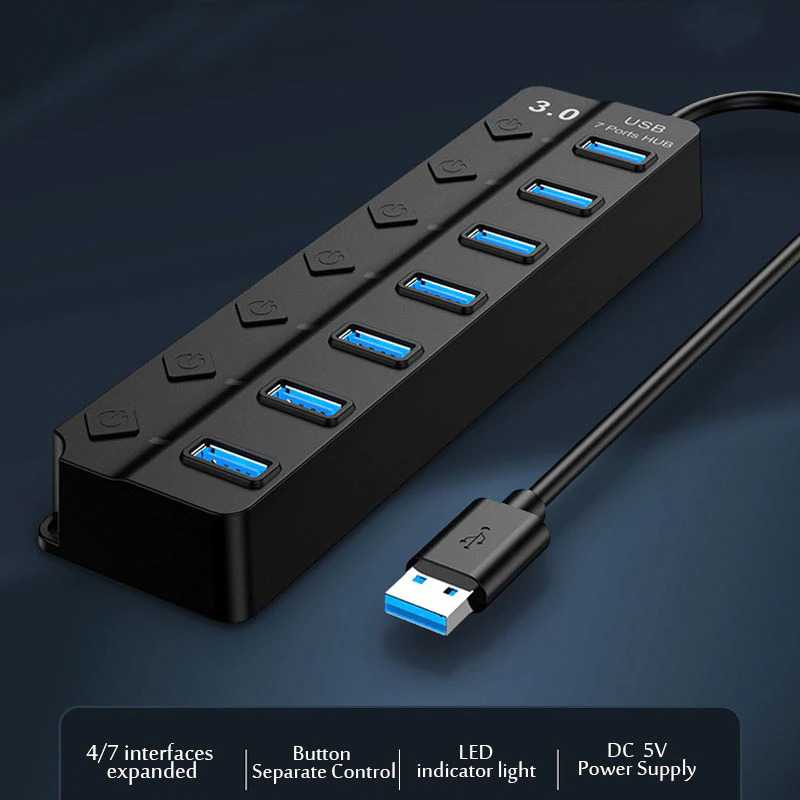 OLOPKY USB Hub High Speed Extender 1xUSB 3.0 &amp; 3xUSB 2.0 With Switch - OY446