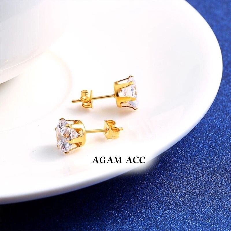 Anting Titanium Tusuk / Anting Stud/ Anti karat/ Pria dan Wanita