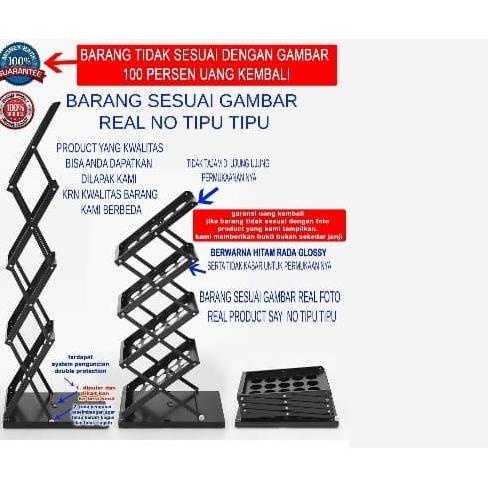 

rak brosur besi hitam 4 susun / Rak Display