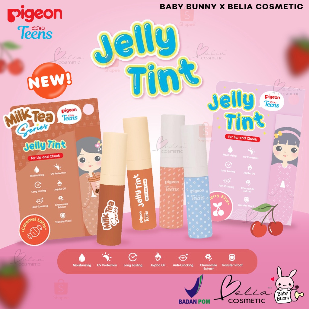 ❤ BELIA ❤ PIGEON Teens Jelly Tint | Lip Tint | Lip and Cheek | Pelembab Bibir BPOM