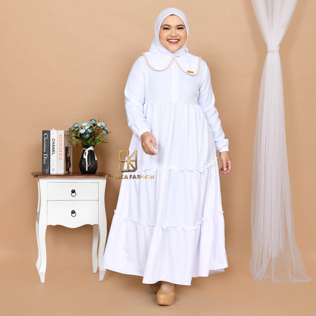 BELA MAXY Gamis perempuan dewasa jumbo pakaian muslim wanita bigsize muat sampai 80kg+ ada size fashion muslimah terbaru long dress kekinian modern murahberkualitas warna putih hitam merah bata hijau army lilac kuning lemon mustard broken white dusty moca