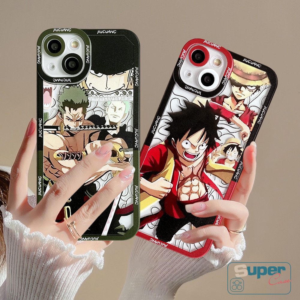 Oppo A16 A17k A78 A15 A54 A17 A57 A12 A55 A58 A96 A77s A94 A15S A95 A12E A7 A9 A5S A76 A3S A16K A74 A5 A31 A1K Reno 8T 7 5F 7Z 4F 6 Kartun Lembut One Piece Case Anime Zoro Luffy