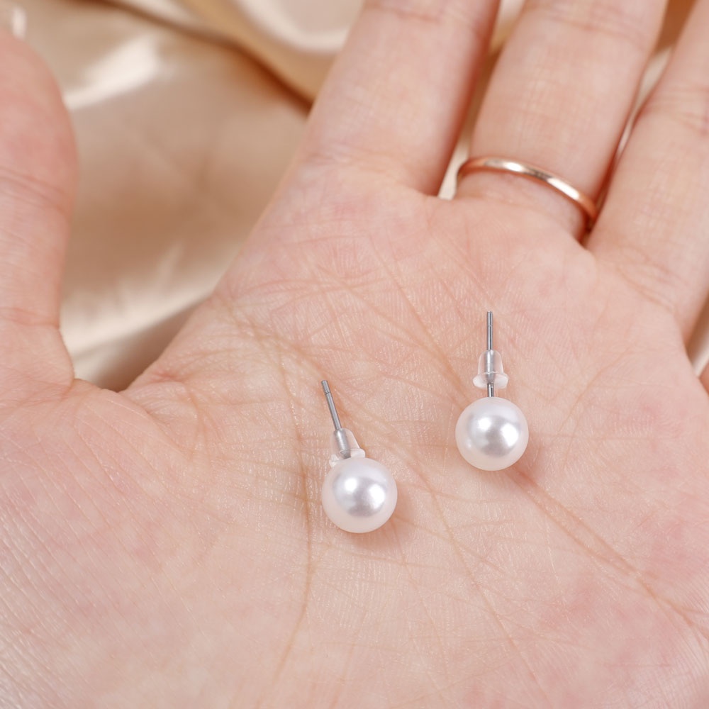 Sederhana Pengantin Korea INS Gadis Wanita Pesta Pernikahan Elegan Stud Earring Mutiara Stud Earrings Ladies