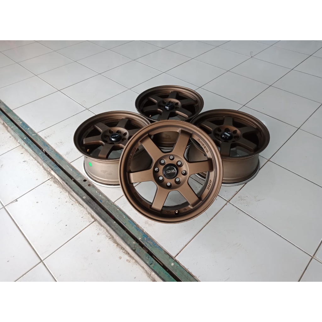 1 Set Pelek Mobil Bekas Murah Te37 Palang 6 Pcd 4x100/114 Bronze Pelek Yaris, brio, Calya, Sigra