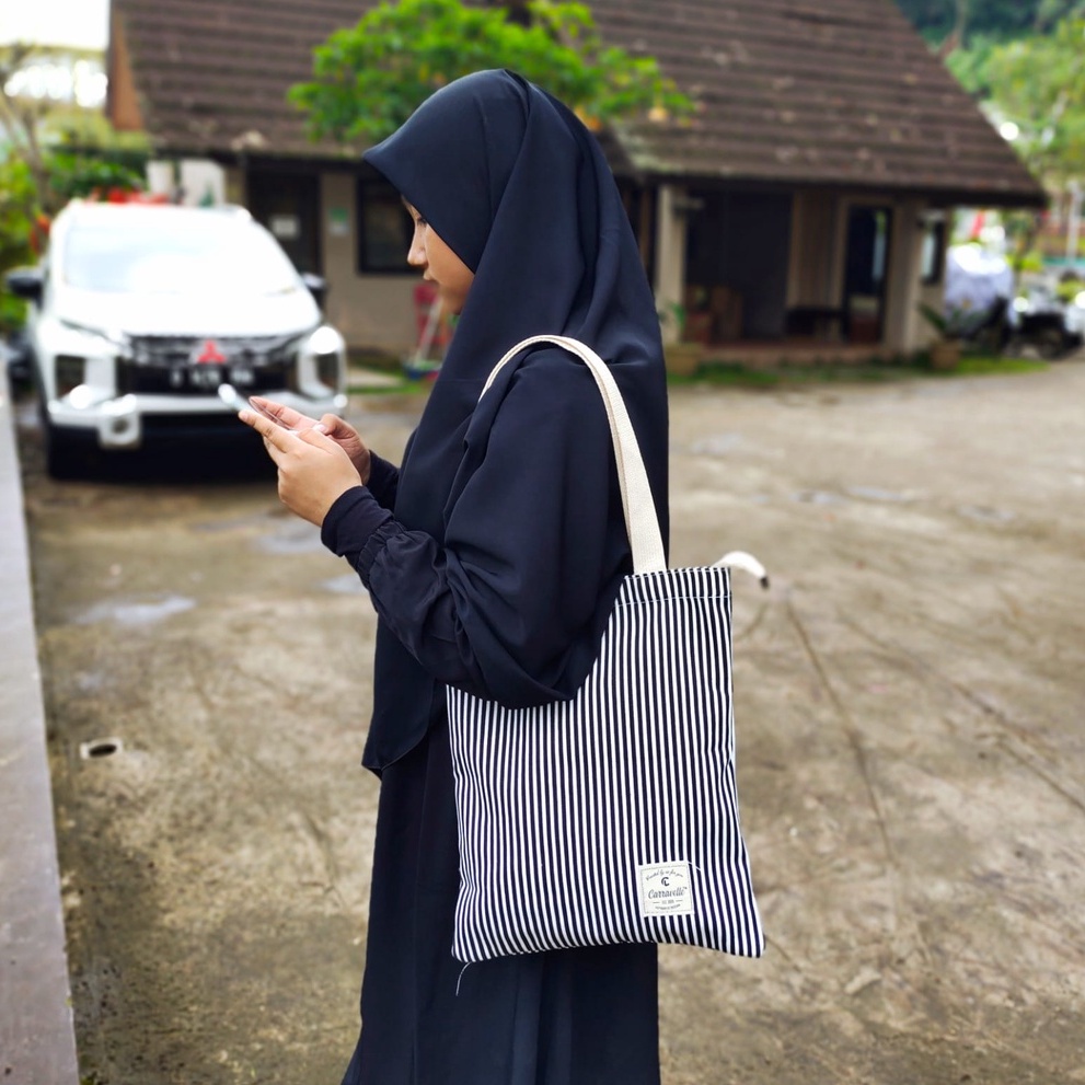 TOTEBAG WANITA RESLETING / TAS TOTE KANVAS JEANS BUAT SHOPPING &amp; KULIAH BISA CUSTOM SABLON TB 004 C