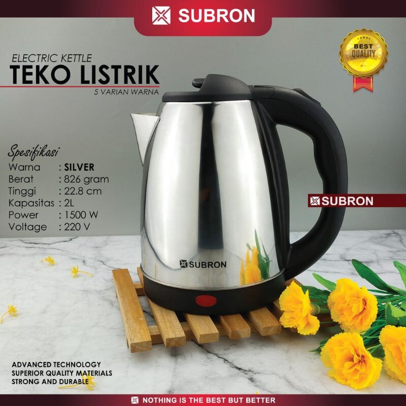 Teko Listrik Pemanas Air Stainless 2 Liter / Kettle Pemanas Air Random Warna