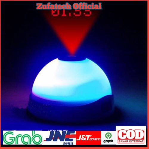 Proyektor Lampu Tidur Cahaya Bintang dengan Jam Alarm - YC-201 - White
