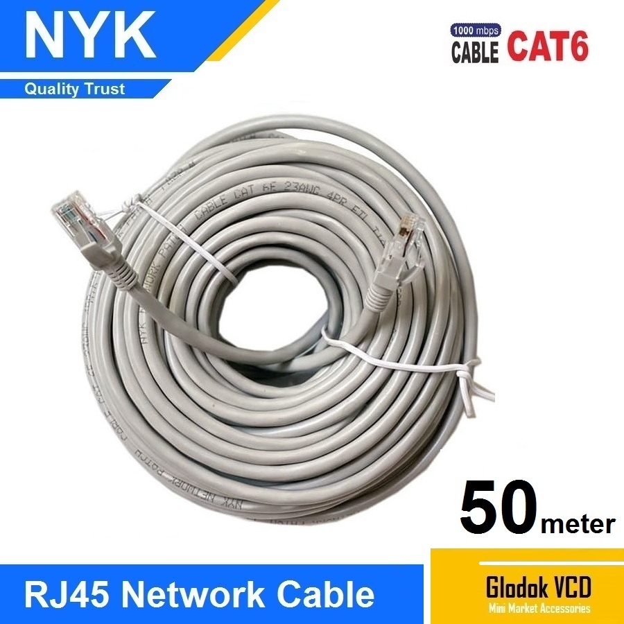 NYK Kabel Lan UTP Cat6E 50M Internet Ethernet Cable