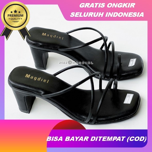 Sandal Heels Wanita Bella Hak Tahu Kaca Motif Kepang - Sandal Kondangan Wanita Heels Wanita Kekinian