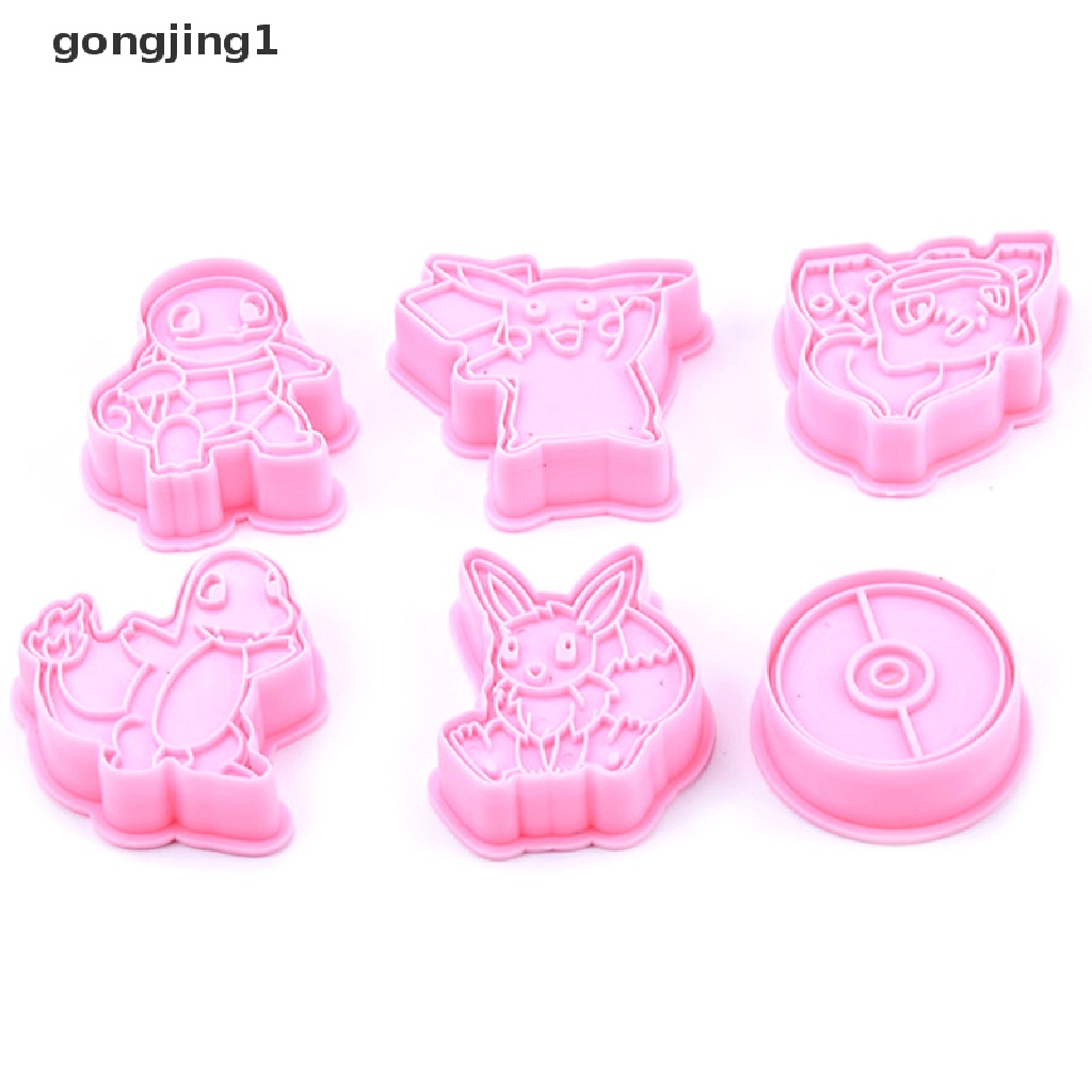 Ggg 6Set Kartun elf Cookie Press Tipe Biskuit Plastik cutg die set ID