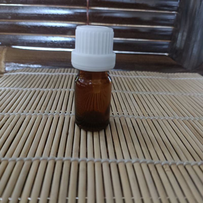 Botol kaca 5ml tutup filler tetes segel / essential oil / droper sealed -5ml amber tebal