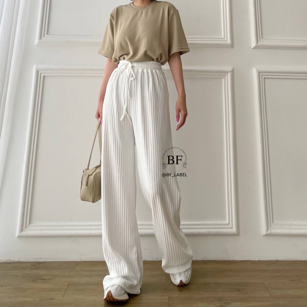 BF Label - Lyra Pants 1106 | Celana Kulot Knit Rib Panjang Korean Style Murah