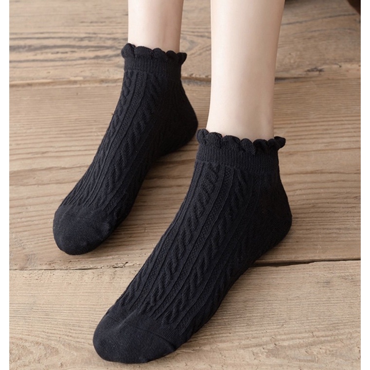 [COD] KAOS KAKI PENDEK RAJUT IMPORT KNIT KAOS KAKI RENDA WANITA KAOS KAKI FASHION ALA KOREA