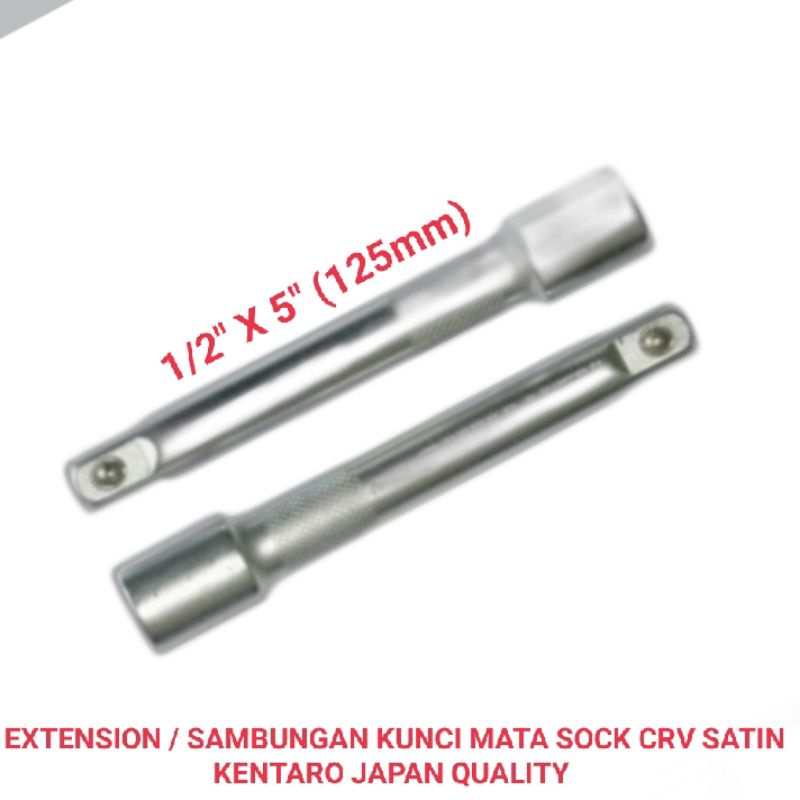 extension / sambungan kunci mata sock 1/2&quot; CRV satin heavy duty kentaro Japan quality