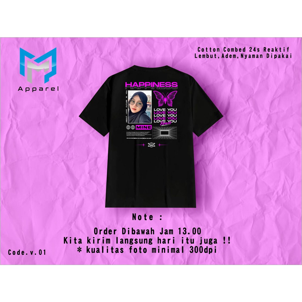 KAOS CUSTOM FOTO 01 | KAOS COUPLE | KAOS DESAIN ESTETIK | KAOS VIRAL BUCIN |