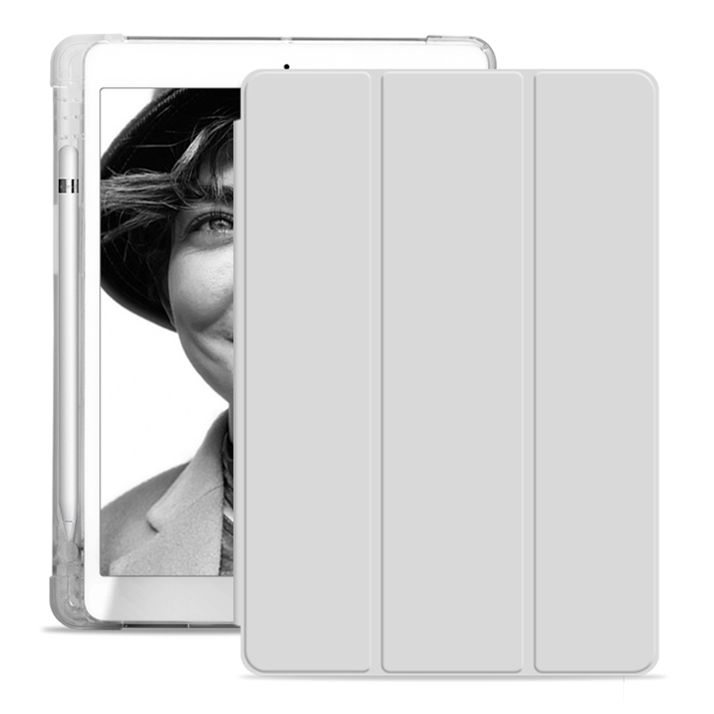 Untuk iPad Air5 4 3 2018 2017 Fashion High End Tablet Cover Pelindung Tiga Lipat Flip Stand Casing Tembus Matte Back Case