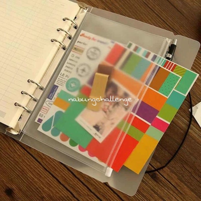 

A6 ZIPLOCK 6 LUBANG RING ZIPPER POCKET BINDER A6 KANTONG BAG POUCH