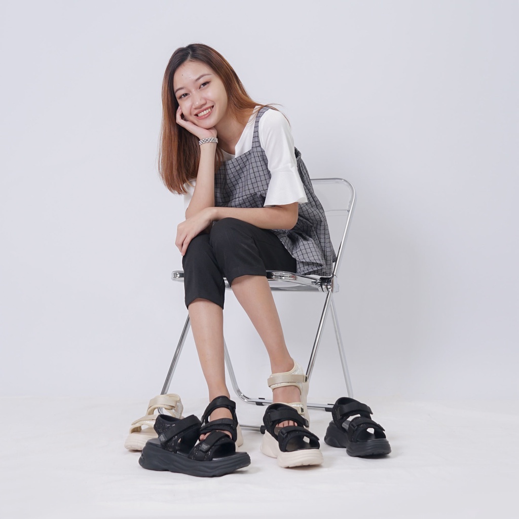 dunkenstock AGITHA Sandal wedges wanita sendal casual cewek model tali belakang