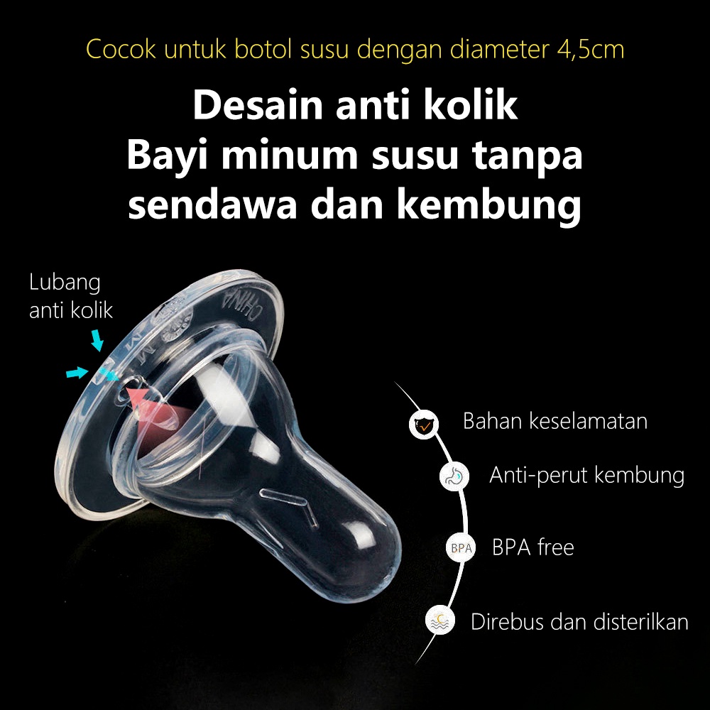 Lakhu 3.7cm bulat dot bayi nipple dot bayi slim neck