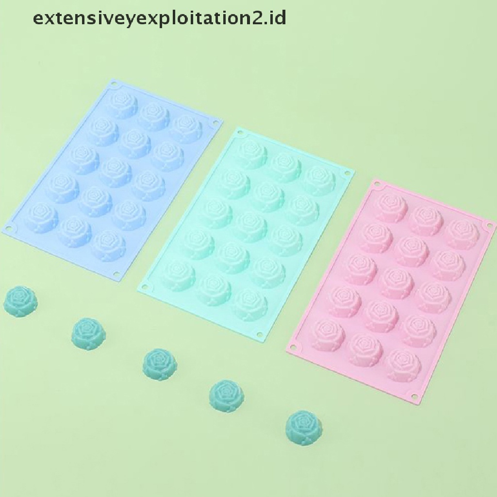 {NEW} 1pc 1Pc 15-rongga Cetakan Kue Silikon Bentuk Mawar Cetakan Diy Baking Dessert Mold.