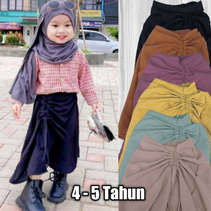 ROK SERUT CRINKLE Airflow KERUT Anak Perempuan L 4-5 Tahun