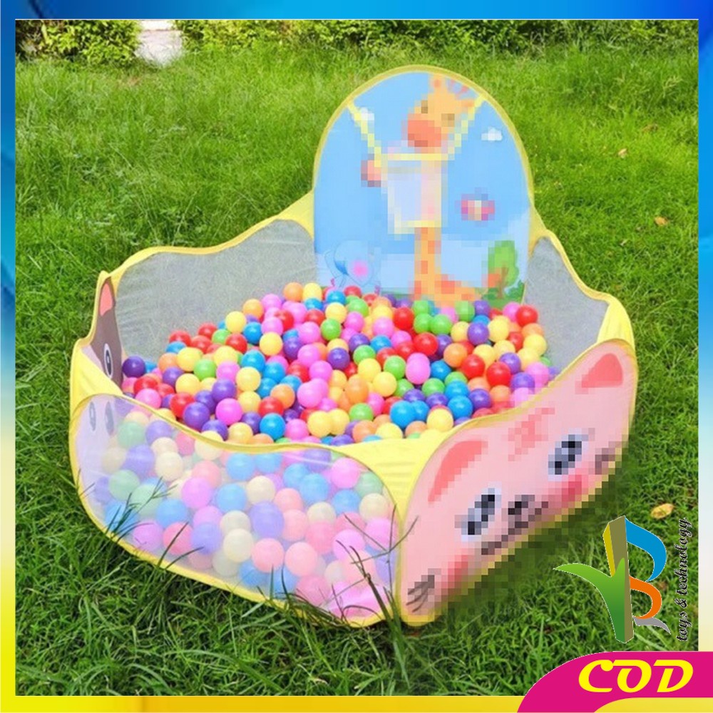 RB-M7 Mainan Kolam Mandi Bola 1.2m Tenda Keranjang Mandi Bola Anak + Ring Basket Hadiah Ulang Tahun