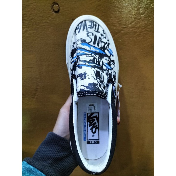 Sepatu Vans Slip on Navy Sneakers Pria Kets Biru Dongker Kado Hadiah Sekolah Kuliah Kerja