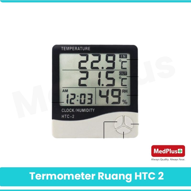 Termometer HTC 2 Termohygrometer Ruangan + Kelembaban