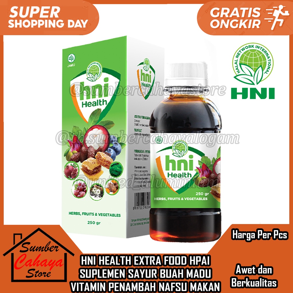 HNI HPAI EXTRA FOOD HEALTH SUPLEMEN SAYUR BUAH ANAK DAN DEWASA PENAMBAH NAFSU MAKAN 250 ML 250MLMULT