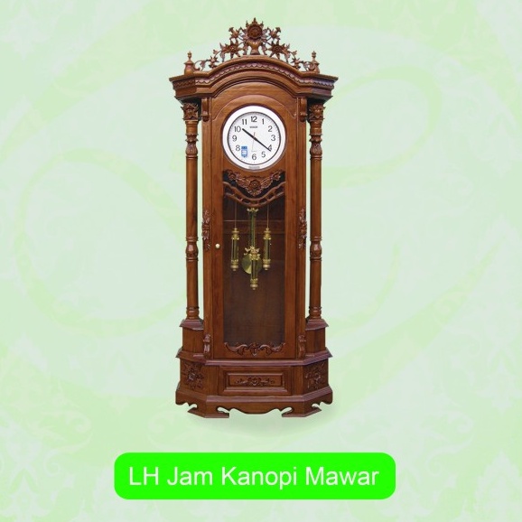 Lemari Hias Jam Antik - kayu jati asli Jepara Mewah - Tipe Kanopi Mawar - BERLAKU COD - FREE ONGKIR 