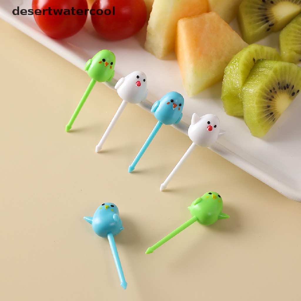 Deid5/6pcs/10pcs/set Mini Kartun Busur Bunga Buah Garpu Anak Snack Dessert Pick Kue Bento Makan Siang Dekorasi Pesta Garpu Lucu Martijn