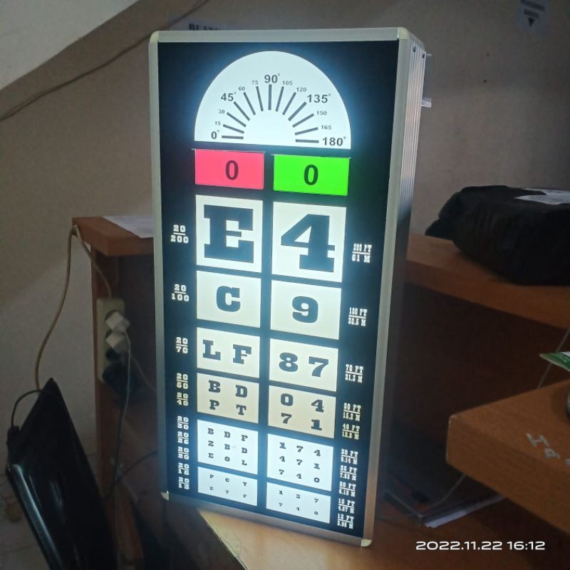 Snellen Chart Elektrik Remote / Alat Baca Test Mata