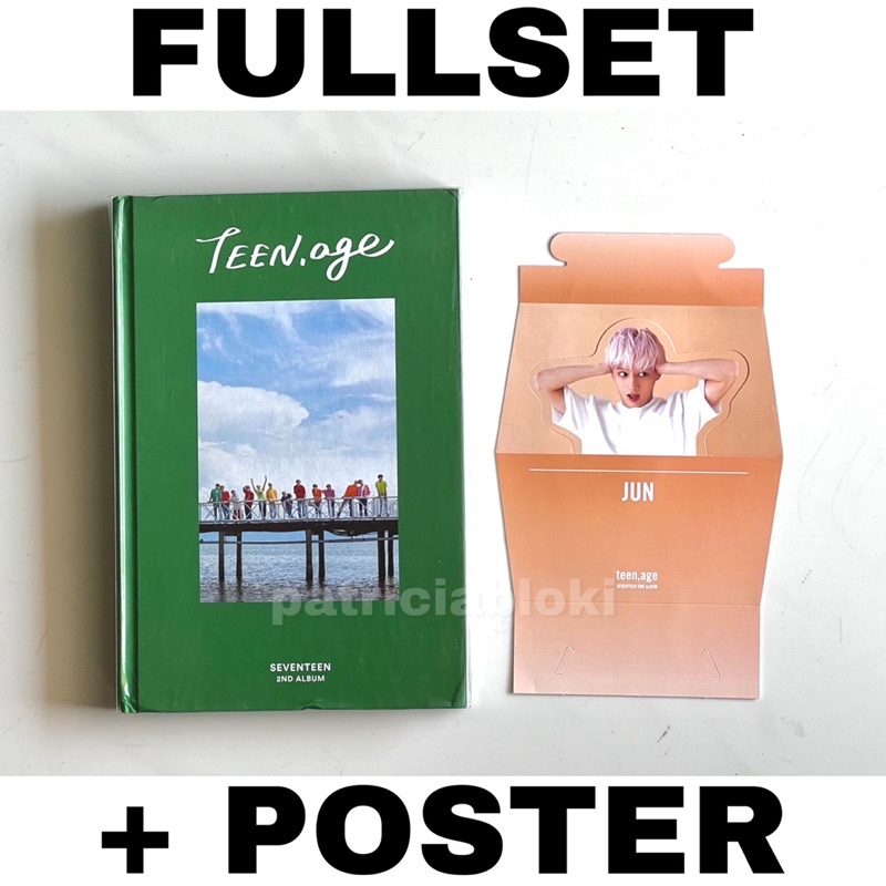 Fullset 2nd Album Seventeen Teen Age Green Ver Unsealed Preloved Jun Standee TA TeenAge Orange black