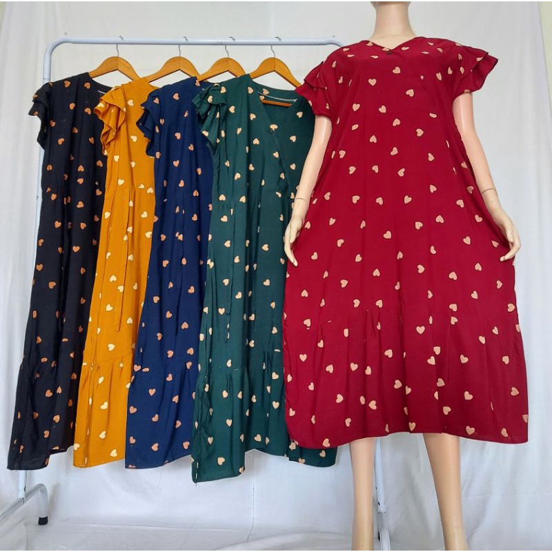 daster dress vania model kimono rempel lengan susun tumpuk batik cap tali