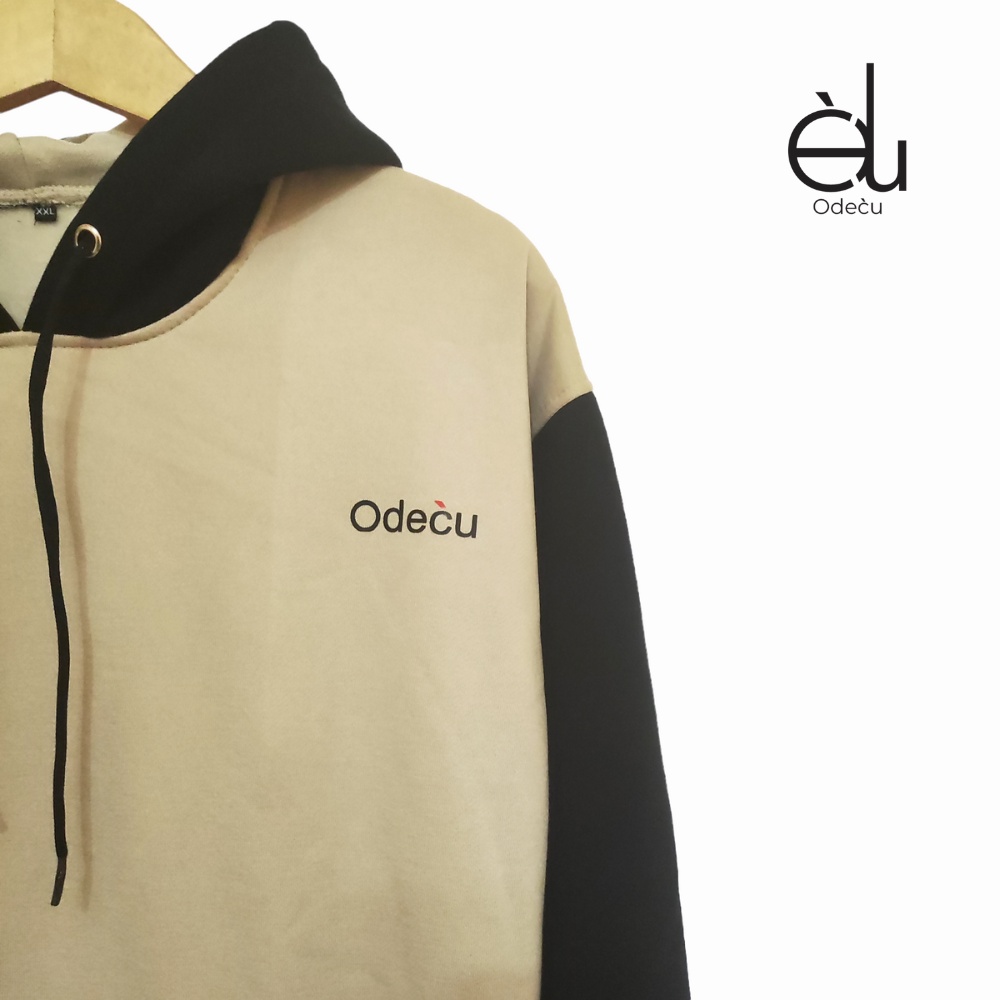 ODECU HOODIE PREMIUM COUPLE BEIGE BLACK SWEATER WANITA PRIA