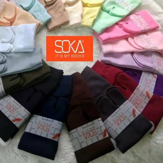 Kaos Kaki Soka Jempol warna Pastel - Soka Soka Muslimah - Kaos Kaki Soka Jempol