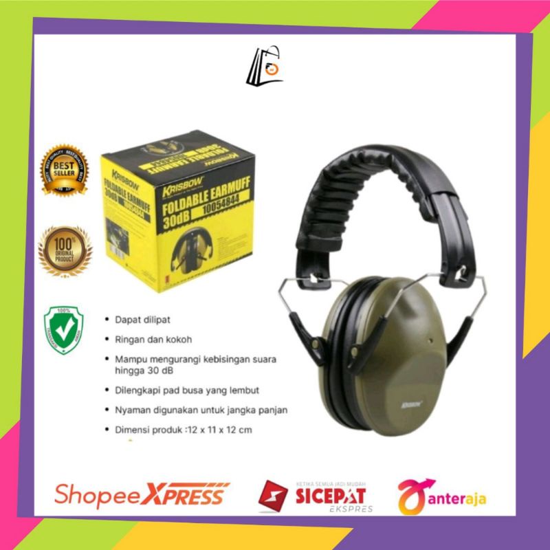 Krisbow Earmuff Safety 30 Db Penutup Telinga Pelindung anti bising