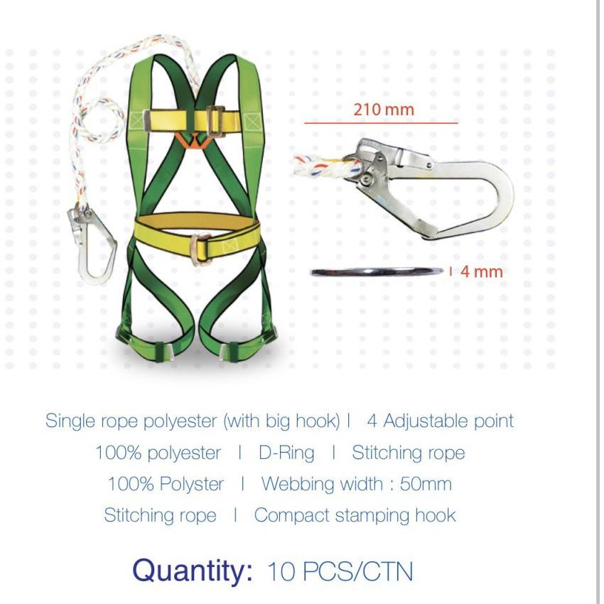 Kirim Langsung Full Body Harness Single Big Hook FASTEN Plus Tali Dada Safety GOSAVE