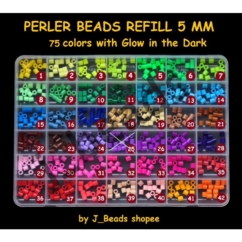 Hama Beads 5mm isi 5gr (80pcs/1warna) / Perler Beads