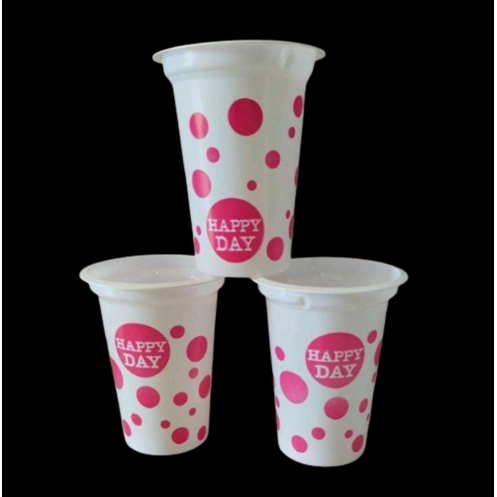 CuPolkadot/Cup Plastik bola bola/Cup es buah/Cup jelly/Cup Coffee/Gelas Plastik/ gelas bola bola gel