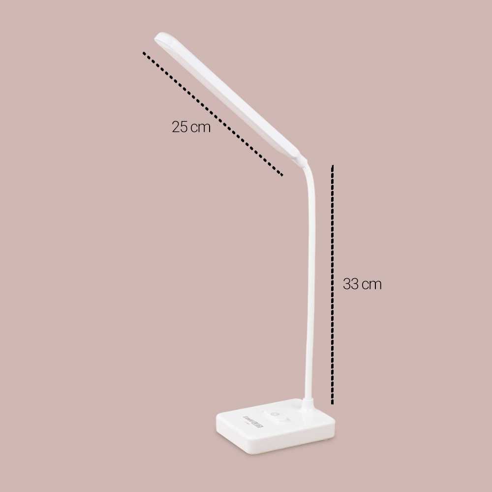 Lampu Baca Cas Rechargeable Taffled Lampu Meja Belajar Desk Lamp 30 LED USB