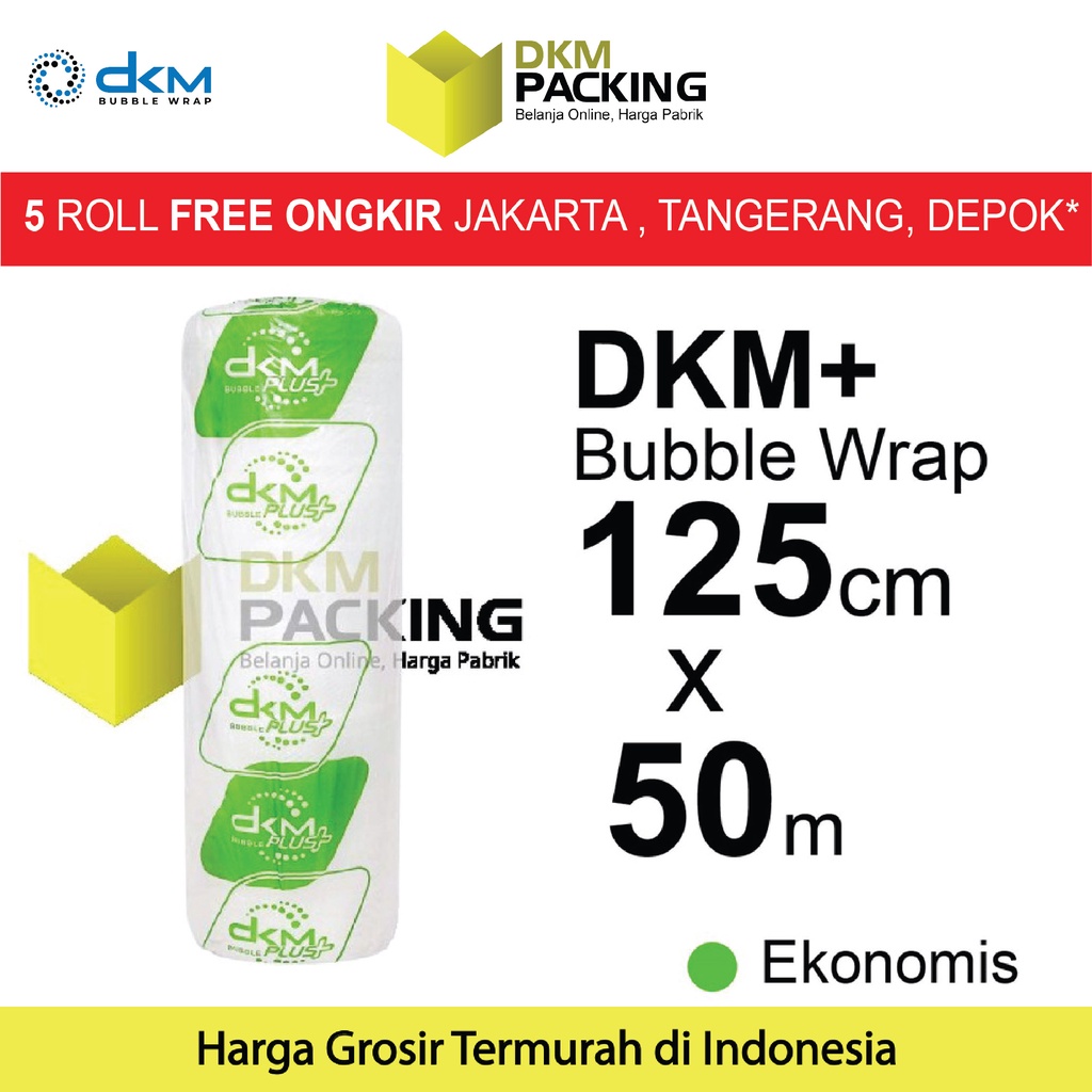 

Bubblewrap 125cm x 50m Plastik Bubble Wrap BENING TRANSPARAN BUBLE DKM GREEN EKONOMIS TERMURAH /ROLL