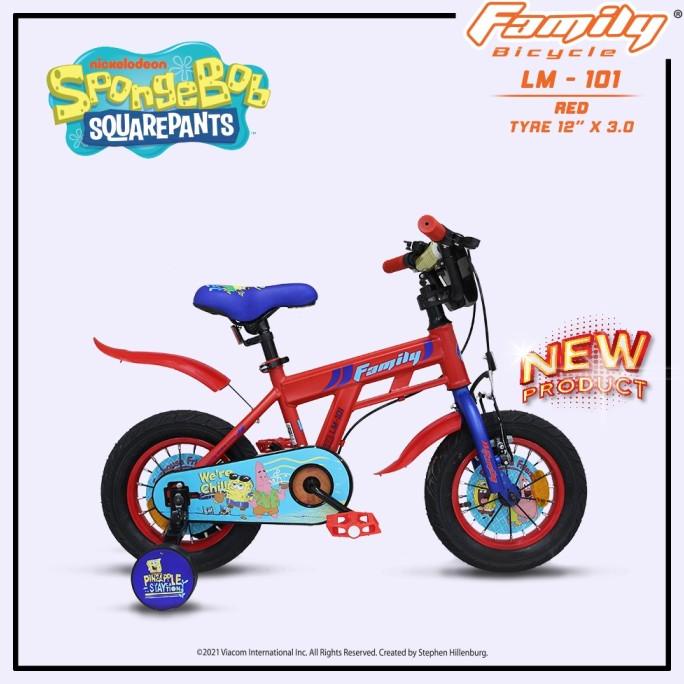 Sepeda Anak Bmx Family 12 Inch Spongebob Lm 101 #Original