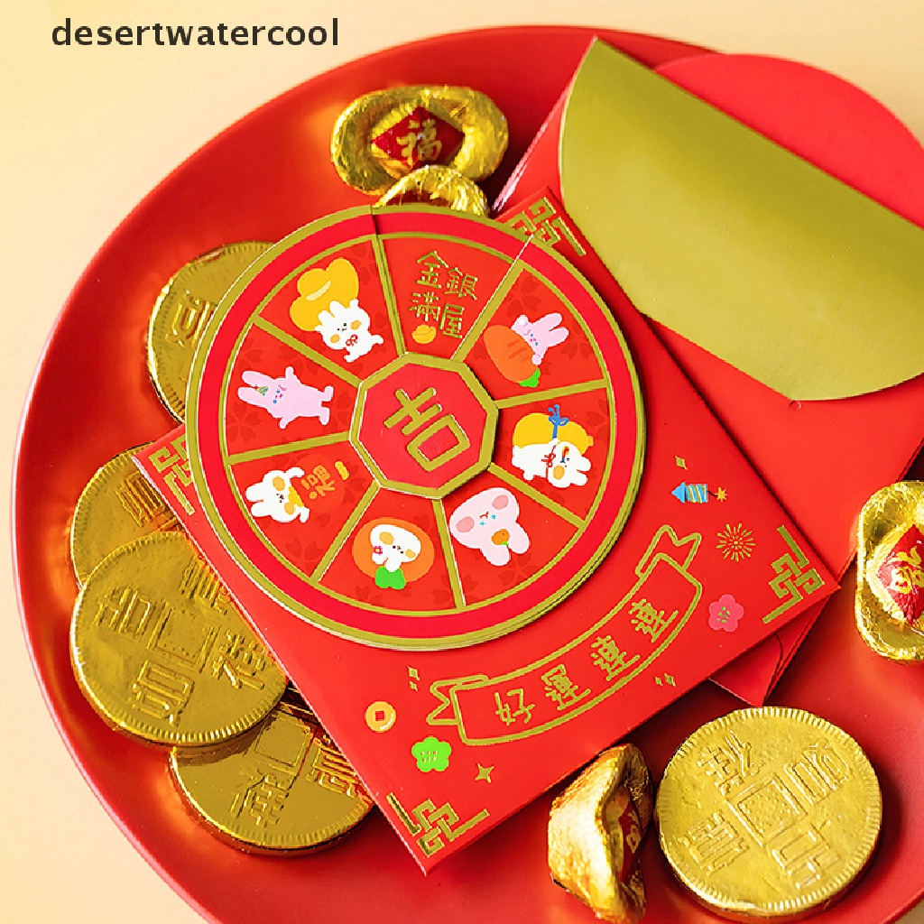 Deid 3pcs Amplop Merah Yang Dapat Diputar Kreatif Kartun Saku Merah2023Tahun Baru Hongbao Martijn