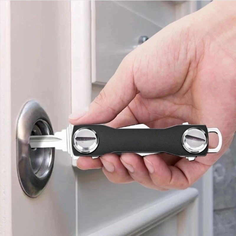 [Harga Grosir] Gantungan Kunci Portable Aksesoris Klip Penahan Kunci Rumah Tangga Penyimpanan Kunci Serbaguna Liontin Logam Key Holder Clip