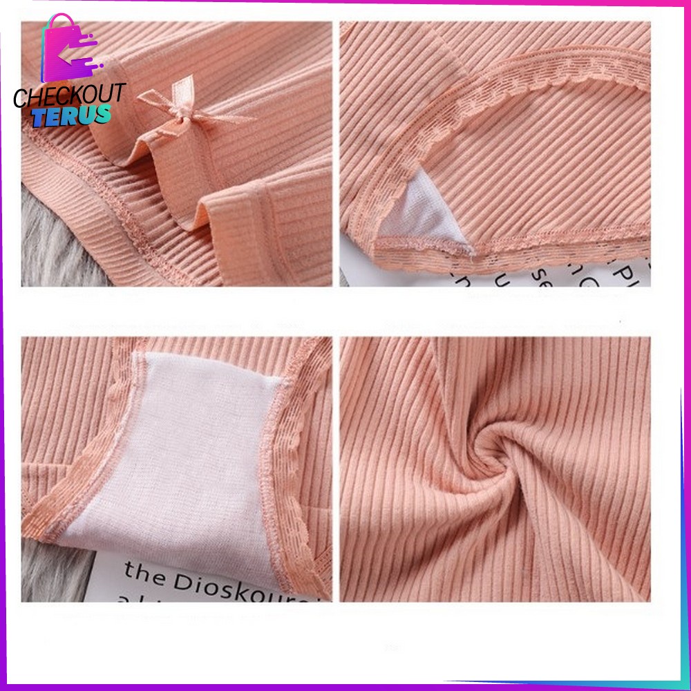 CT P533 Celana Dalam Wanita Panty Polos Pita Pakaian Dalam dengan Hiasan Pita Cewek Kekinian Import