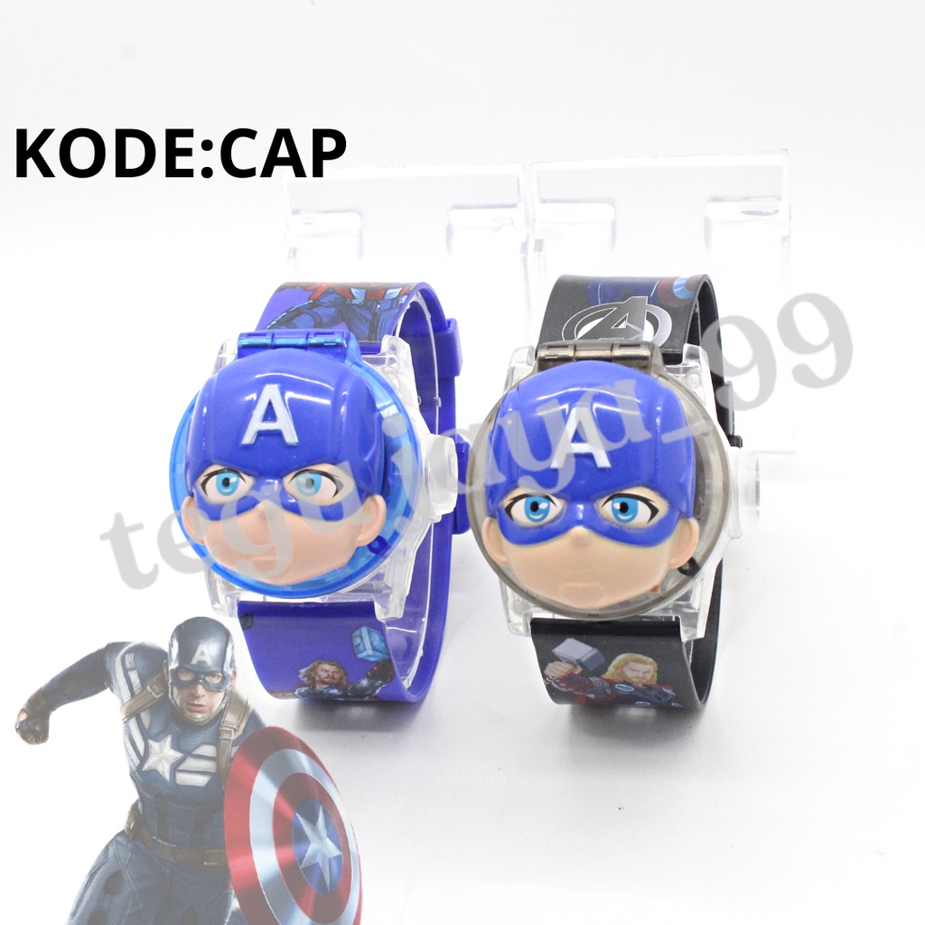 JAM TANGAN ANAK FASHION ANAK LAKI LAKI LASER LAMPU DAN MUSIK KARAKTER SUPER HERO TG1039