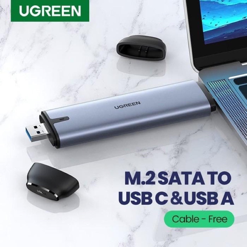 Ugreen SSD Case M.2 Sata NGFF To Usb Type C & Usb A 3.0 Enclosure
