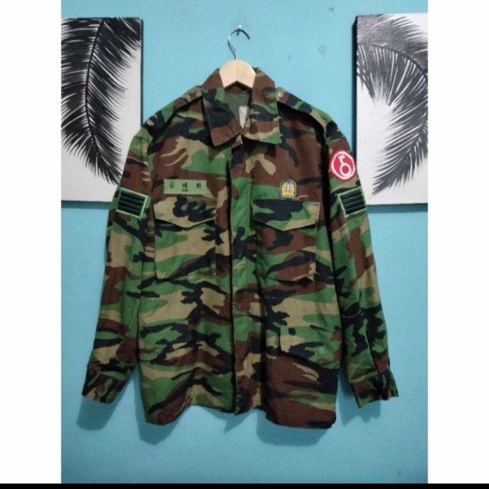 ⭐BISA COD⭐ JAKET KOREA MODEL M51/ jaket loreng korea / jaket army korea - M